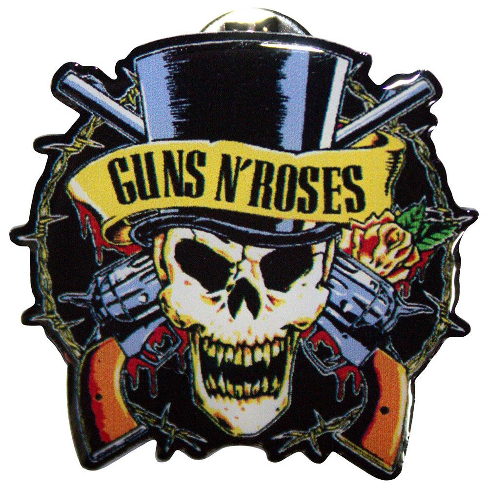 Guns N Roses - Pin Badge (35mm x 35mm) - Top Hat Skeleton Logo