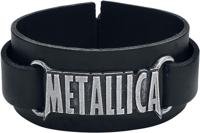 Metallica - Leather Wristband with Pewter Logo