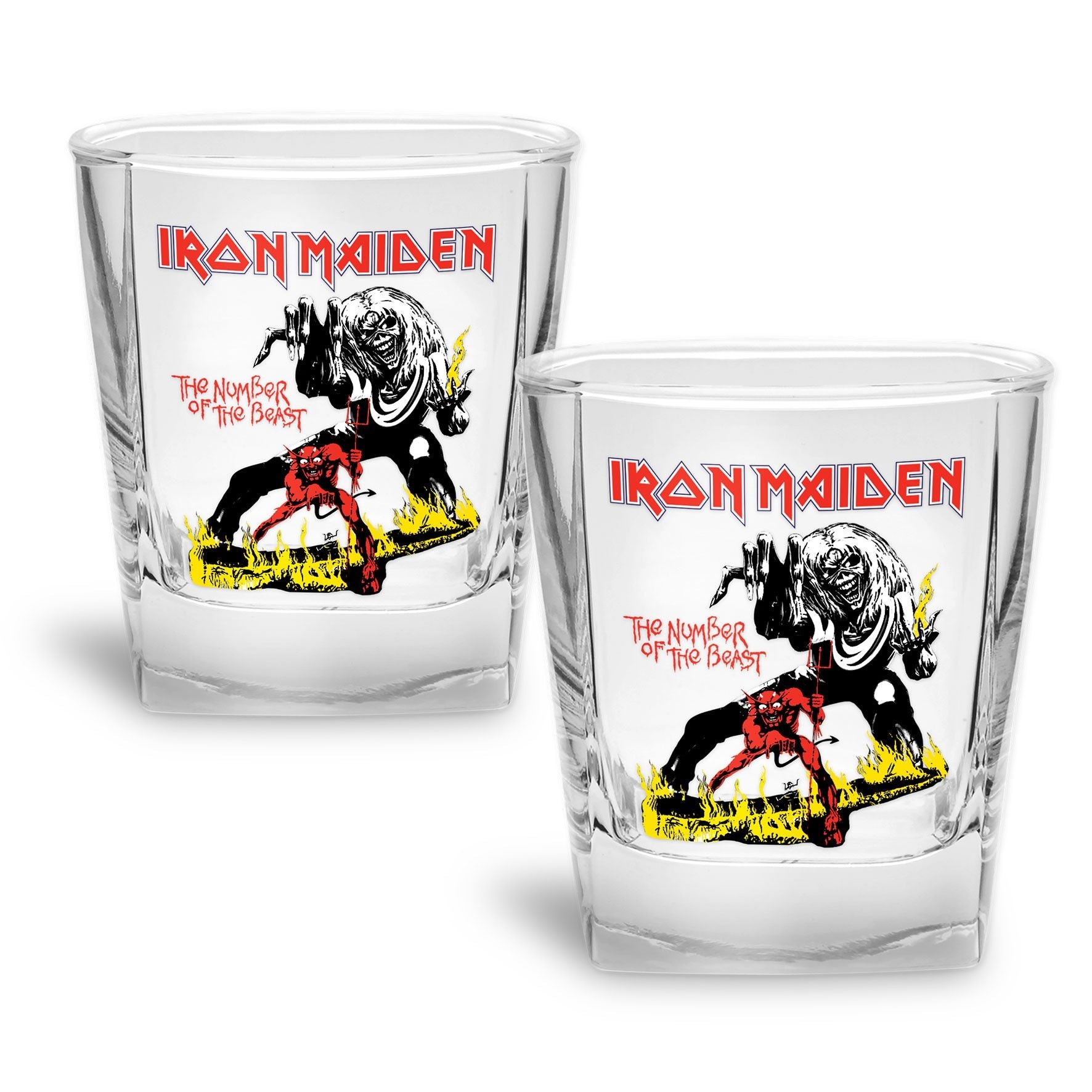 Iron Maiden - Shot Glass Set Of 2 - 280ml - Number Of The Beast
