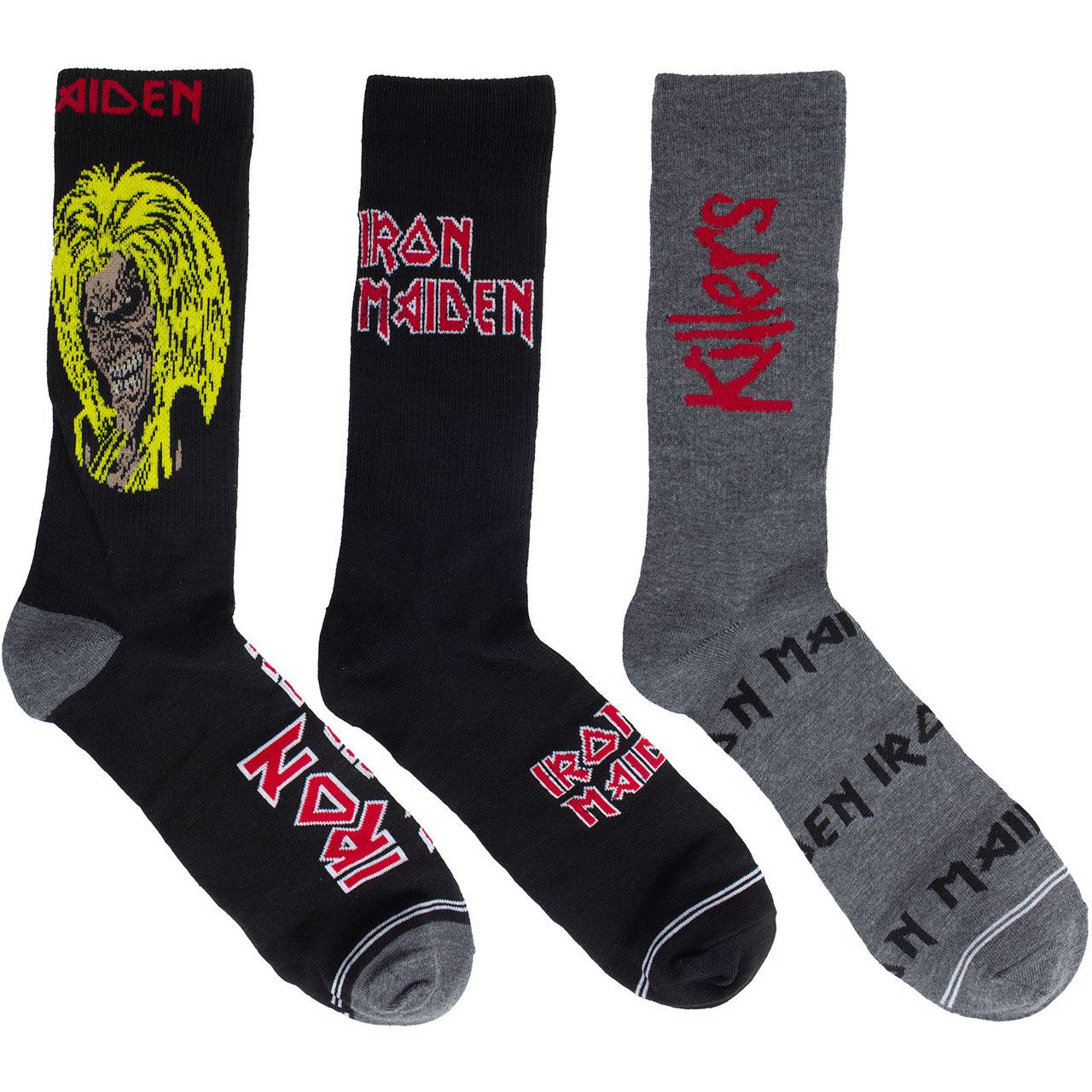 Iron Maiden - 3 Pack Crew Socks in Guitar Tin (Fits Sizes 7 to 11) - COMING SOON