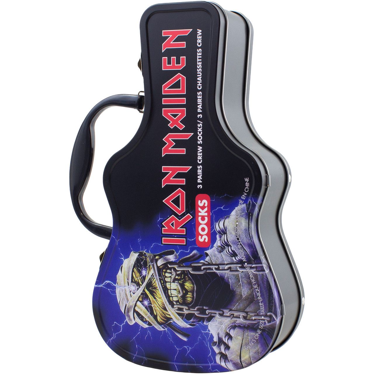 Iron Maiden - 3 Pack Crew Socks in Guitar Tin (Fits Sizes 7 to 11) - COMING SOON