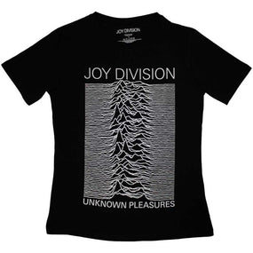 Joy Division - Unknown Pleasures Womens Fitted Black Shirt - 100% Official Merchandise