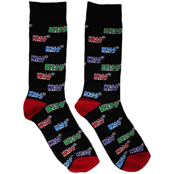Kiss - Crew Socks (Fits Sizes 7 to 11) - Logo Repeated