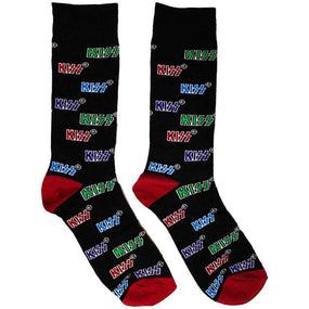 Kiss - Crew Socks (Fits Sizes 7 to 11) - Logo Repeated