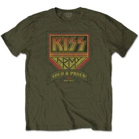 Kiss - Kiss Army Loud & Proud Est. 1975 Military Green Shirt