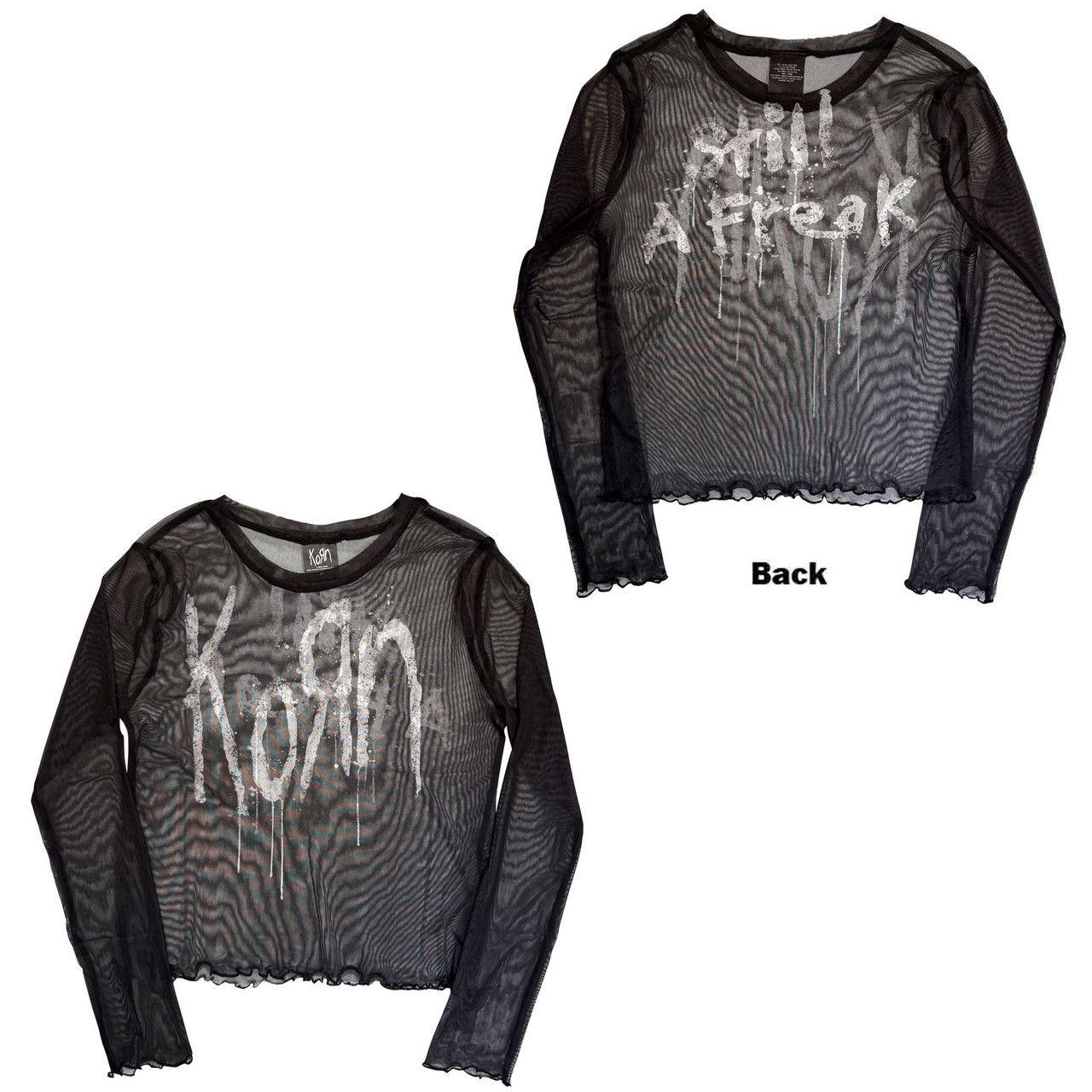 Korn - Still A Freak Womens Black Long Sleeve Mesh Top - 100% Official Merchandise - COMING SOON