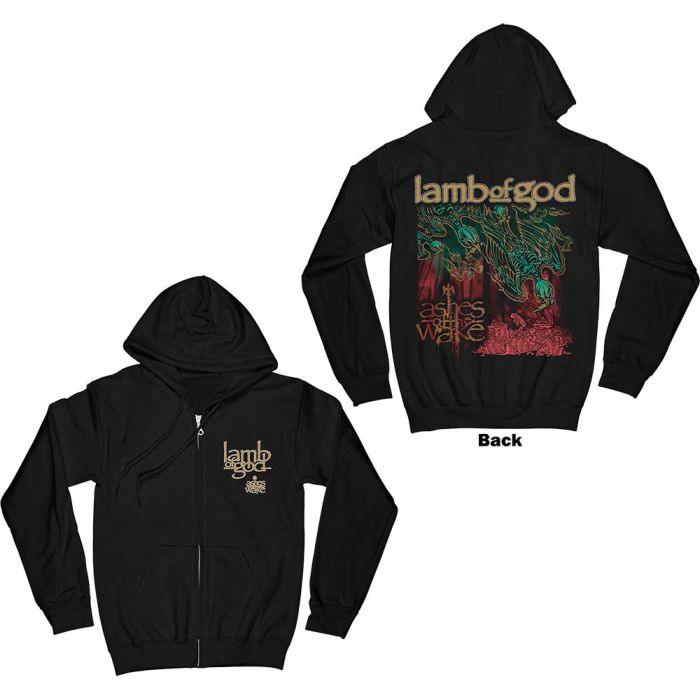 Lamb Of God - Zip Black Hoodie (Ashes Of The Wake) - 100% Official Merchandise