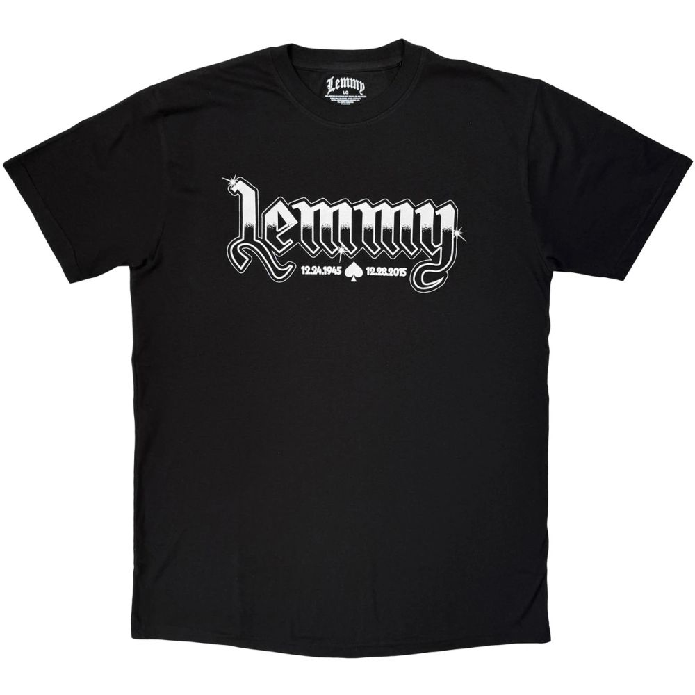 Motorhead - Lemmy Logo Black Shirt (Mono Logo Range) - 100% Official Merchandise - COMING SOON