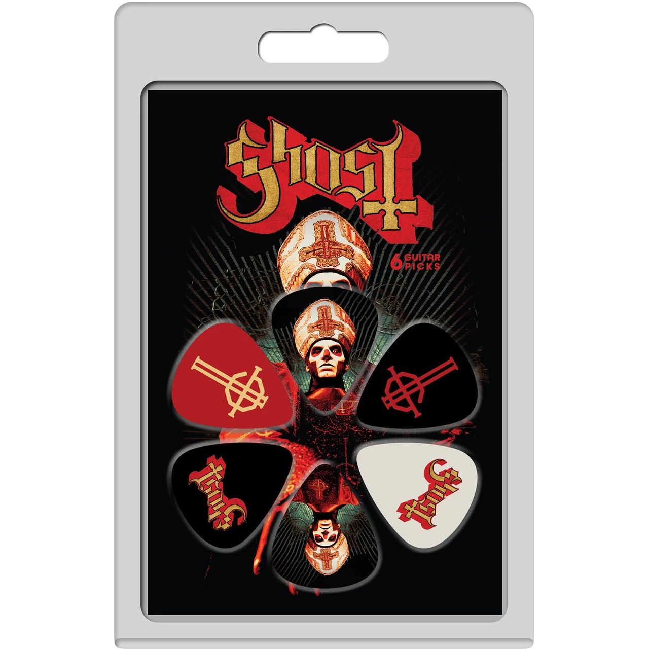 Ghost - 6 x Guitar Picks Plectrum Pack (Papa, Grucifix & Logo)