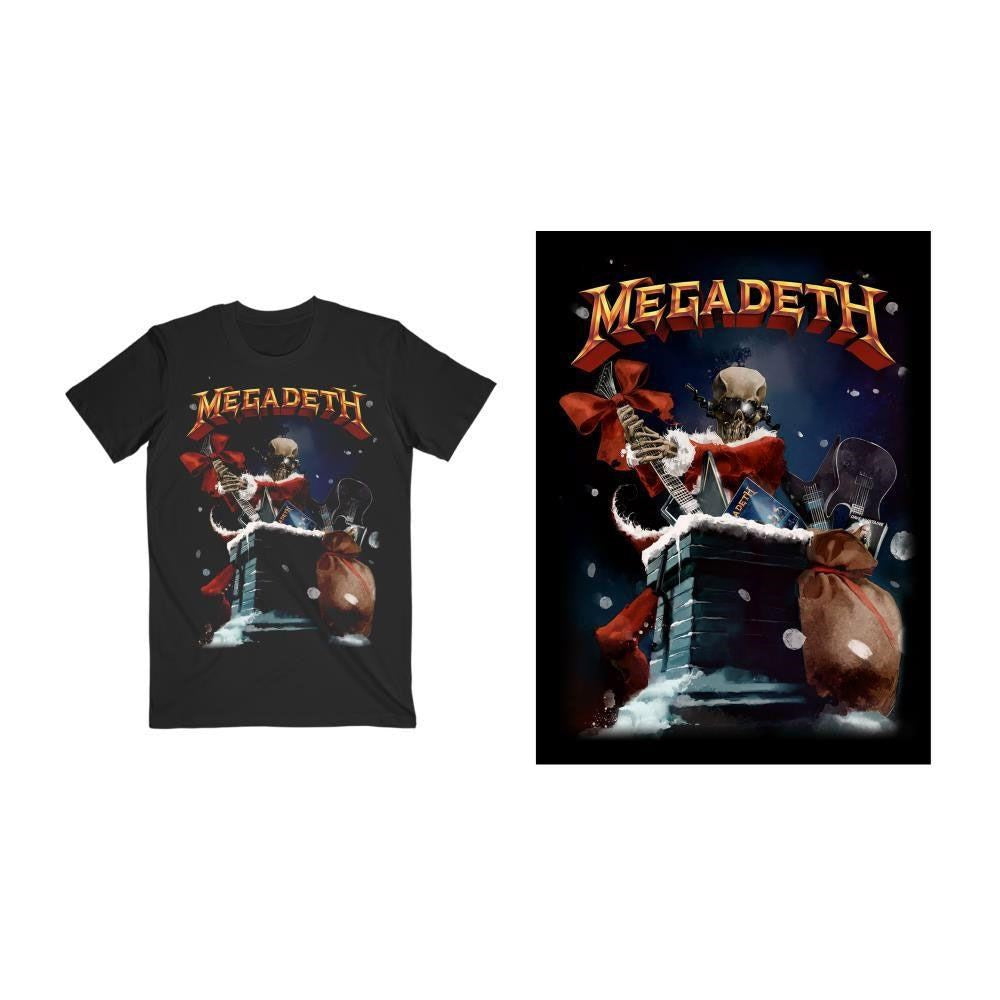 Megadeth - Santa Vic Xmas Black Shirt - 100% Official Merchandise