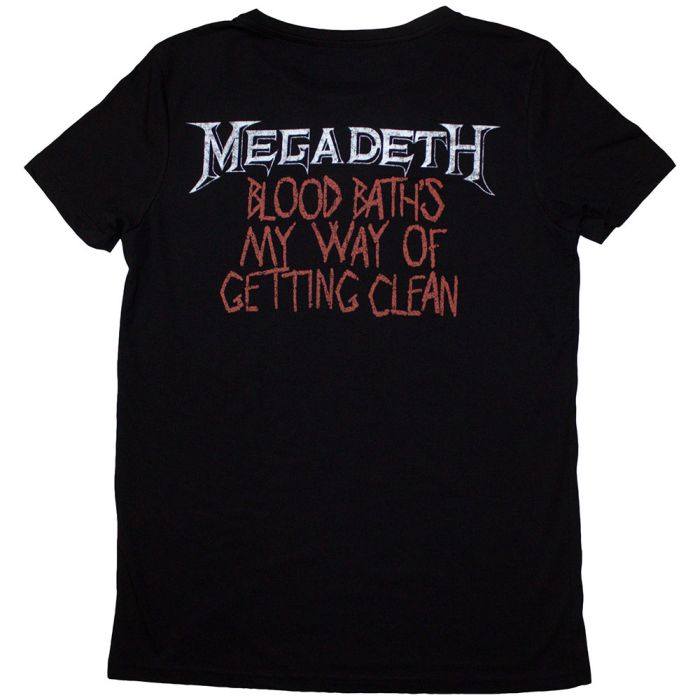 Megadeth - Blood Baths My Way Womens Fitted Black Shirt - 100% Official Merchandise