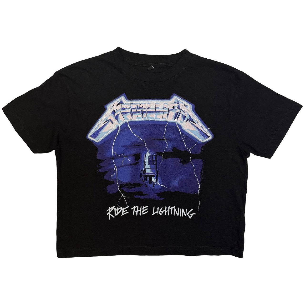 Metallica - Ride The Lightning Womens Black Crop Top - 100% Official Merchandise - COMING SOON