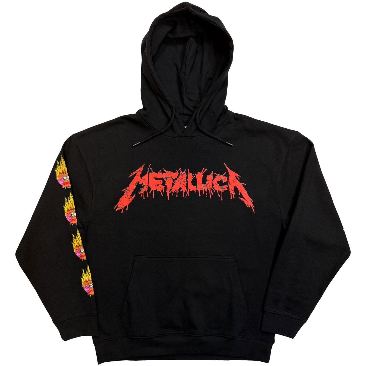 Metallica - Pullover Black Hoodie (Skull and Flower) 100% Official Merchandise