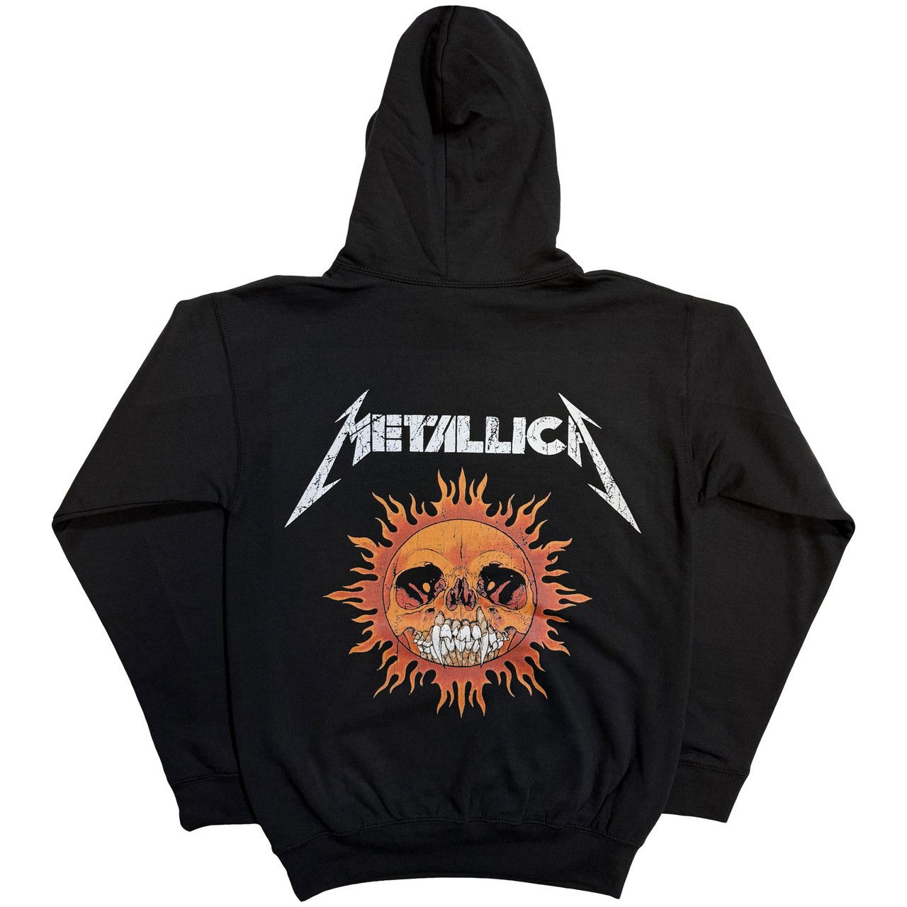 Metallica - Pullover Black Hoodie (Flaming Skull) 100% Official Merchandise
