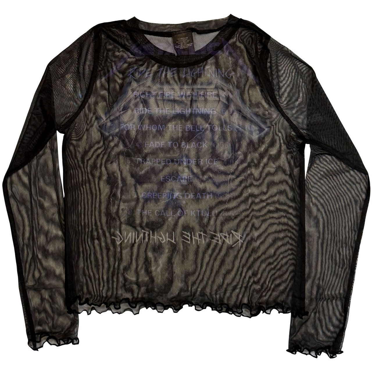 Metallica - RTL Womens Black Long Sleeve Mesh Top - 100% Official Merchandise - COMING SOON