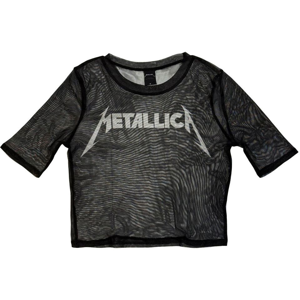 Metallica - Logo Womens Black Mesh Crop Top - COMING SOON