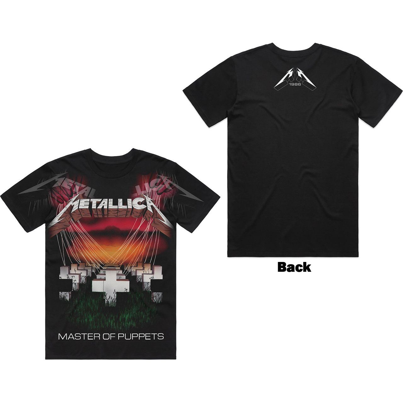 Metallica - Master Of Puppets (Jumbo Print) Black Shirt - 100% Official Merchandise - COMING SOON
