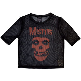 Misfits - Fiend Womens Fitted Black Mesh Crop Top - 100% Official Merchandise