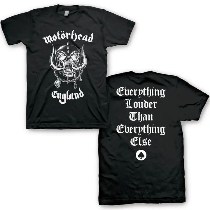 Motorhead - 3XL, 4XL, 5XL England Black Shirt - 100% Official Merchandise