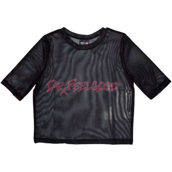 Motley Crue - Dr Feelgood Womens Black Mesh Crop Top - 100% Official Merchandise