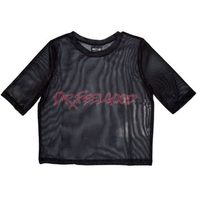 Motley Crue - Dr Feelgood Womens Black Mesh Crop Top - 100% Official Merchandise