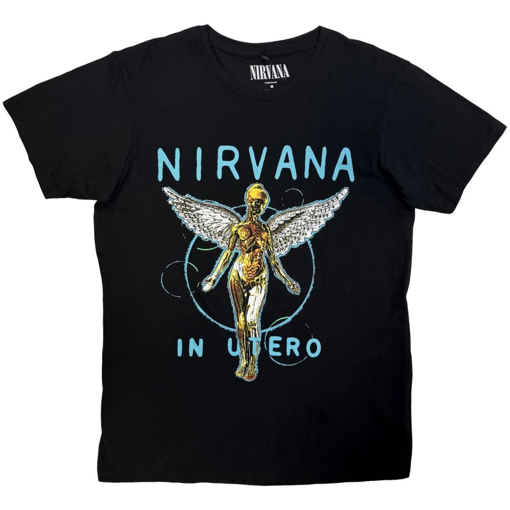 Nirvana - In Utero Neon Blue (Premium Carbon Range) Black Shirt - 100% Official Merchandise - COMING SOON
