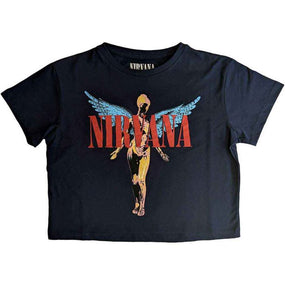 Nirvana - In Utero Womens Fitted Navy Crop Top - 100% Official Merchandise