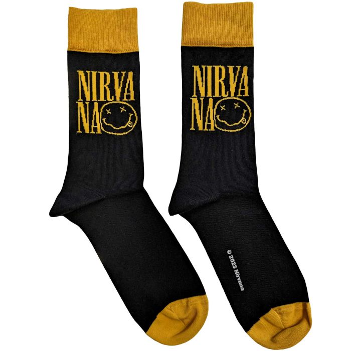 Nirvana - Crew Socks (Fits Sizes 7 to 11) - Stacked Logo