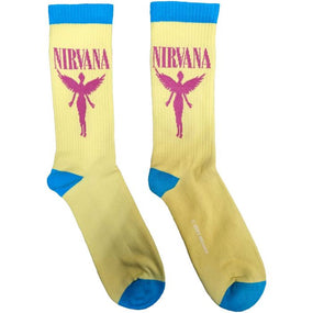 Nirvana - Yellow Crew Socks (Fits Sizes 7 to 11) - In Utero
