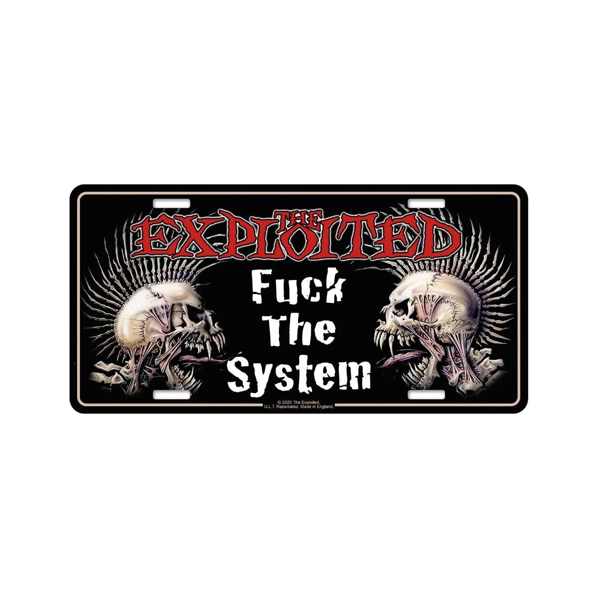 Exploited - Number Plate (305mm x 150mm) - Fuck The System - COMING SOON