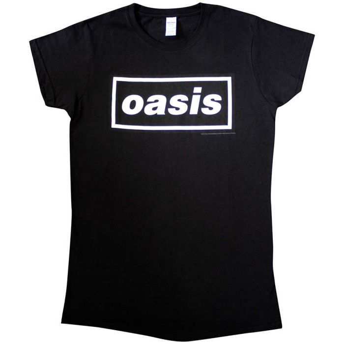 OASIS - Decca Logo Womens Fitted Black Shirt - 100% Official Merchandise