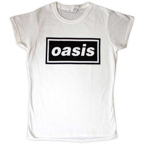 Oasis - Decca Logo Womens Fitted White Shirt - 100% Official Merchandise