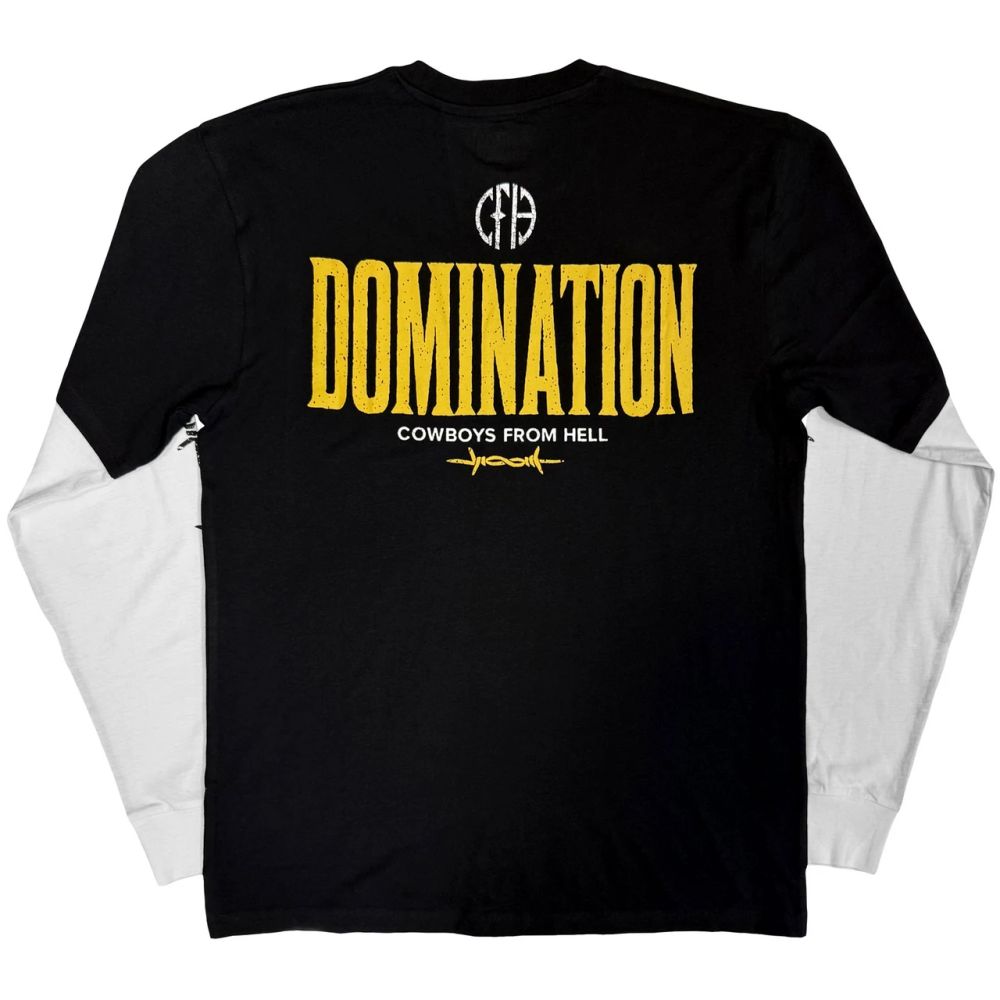 Pantera - Domination Black and White Layered Long Sleeve Shirt - 100% Official Merchandise - COMING SOON