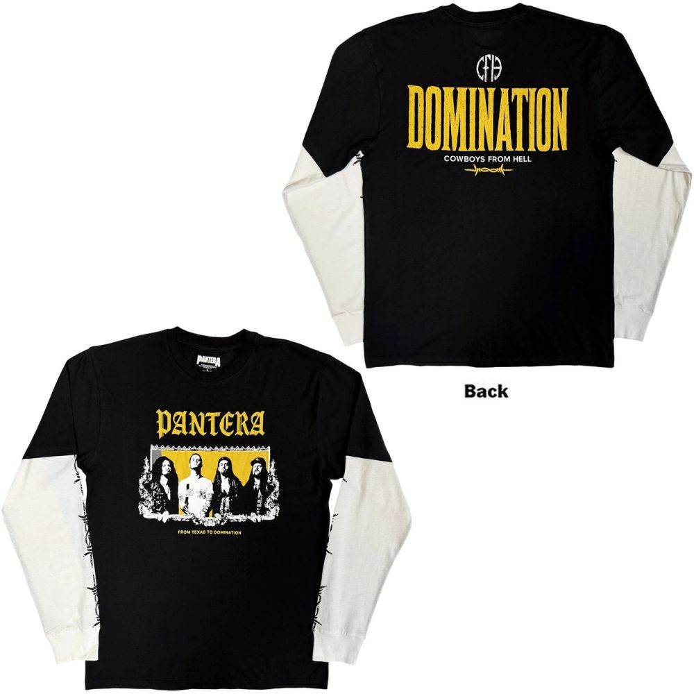 Pantera - Domination Black and White Layered Long Sleeve Shirt - 100% Official Merchandise - COMING SOON