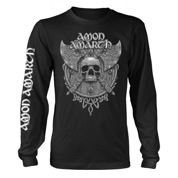 Amon Amarth - Grey Skull Black Long Sleeve Shirt - 100% Official Merchandise