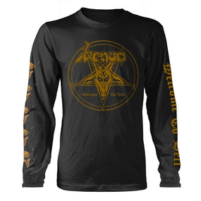 Venom - Welcome To Hell Gold Print Black Long Sleeve Shirt