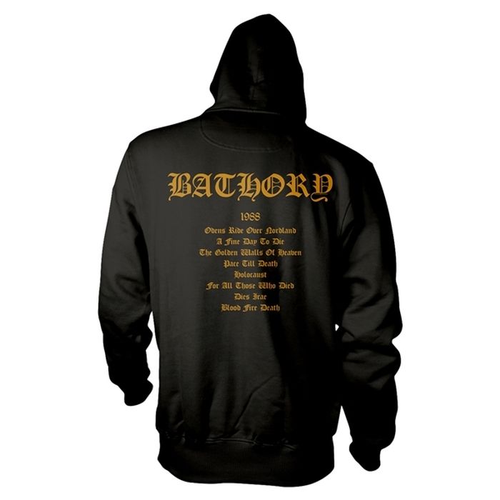 Bathory - Pullover Black Hoodie (Blood, Fire, Death)