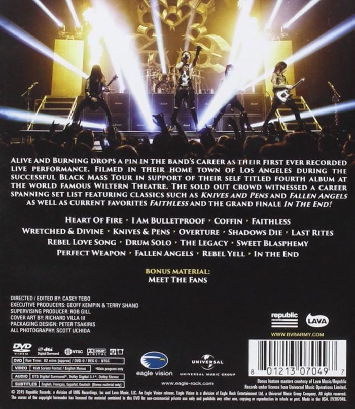 Black Veil Brides - Alive And Burning (R0) - DVD - Music