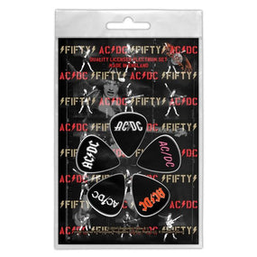 ACDC - 5 x Guitar Picks Plectrum Pack (50th Anniversary Logos)