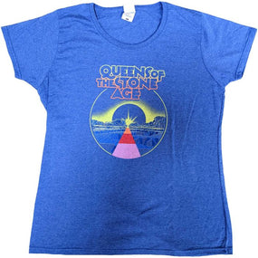 Queens Of The Stone Age - Warp Planet Womens Blue Shirt