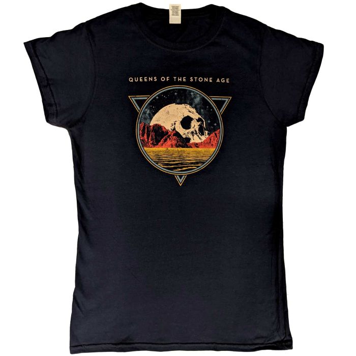 Queens Of The Stone Age - Desert Skull Womens Navy Shirt