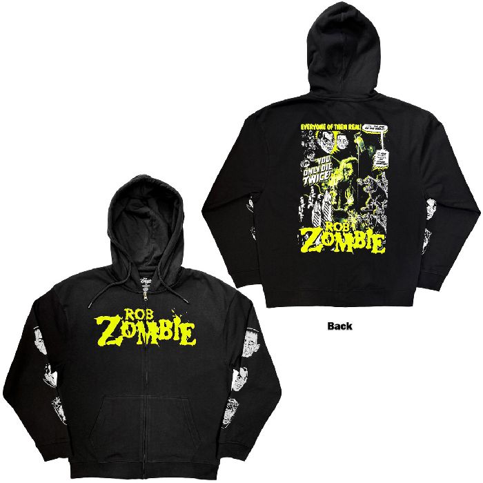 Zombie, Rob - Zip Black Hoodie (You Only Die Twice) - 100% Official Merchandise - COMING SOON