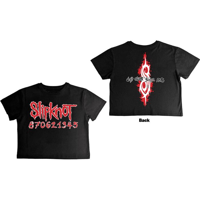 Slipknot - Don't Ever Judge Me Womens Black Crop Top