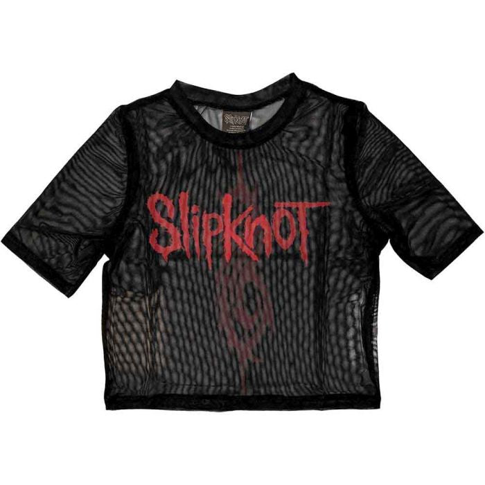 Slipknot - Logo Womens Fitted Black Mesh Crop Top
