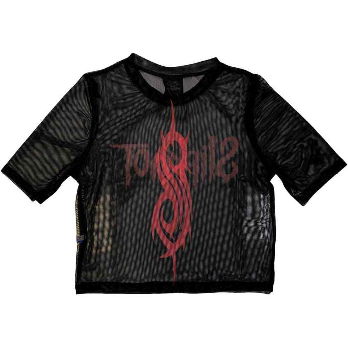 Slipknot - Logo Womens Fitted Black Mesh Crop Top