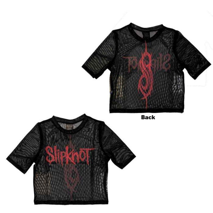 Slipknot - Logo Womens Fitted Black Mesh Crop Top