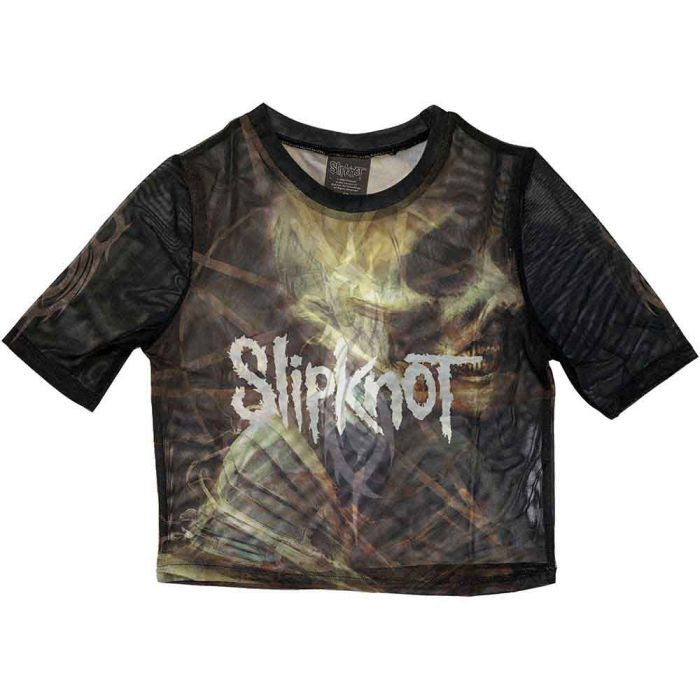 Slipknot - TESF Womens Fitted Black Mesh Crop Top