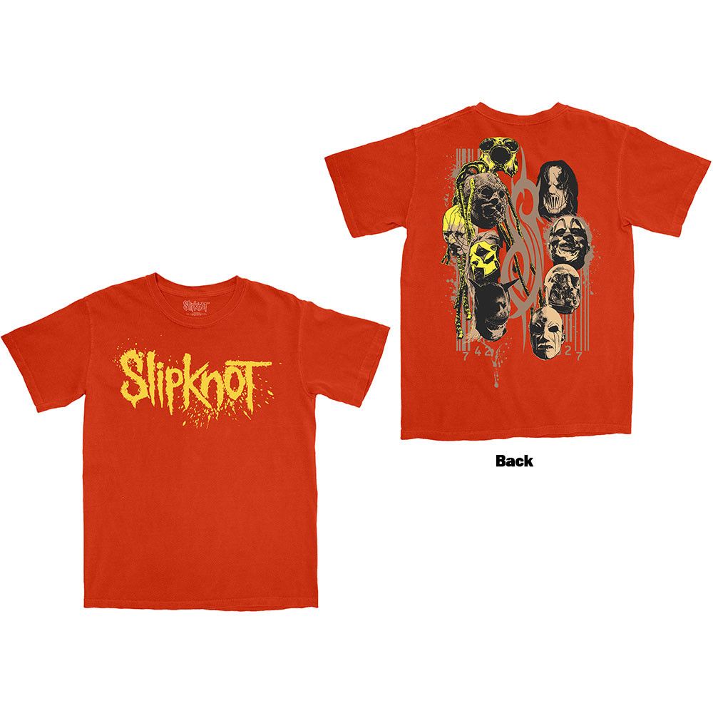 Slipknot - Splatter Logo & Portraits Orange Shirt - 100% Official Merchandise - COMING SOON