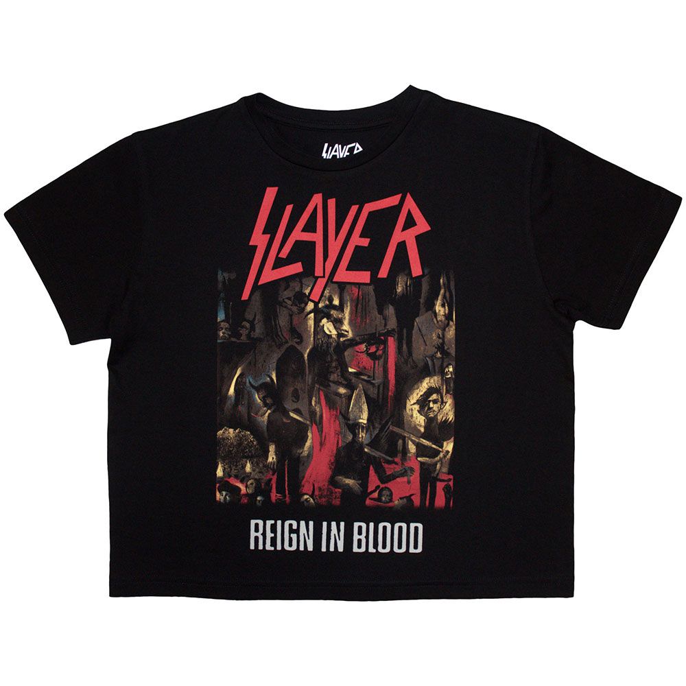 Slayer - Reign In Blood Womens Black Crop Top