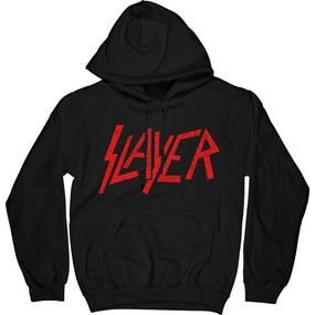 Slayer - Pullover Black Hoodie (Distressed Logo)